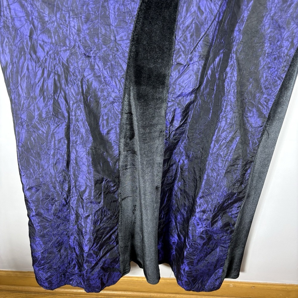 VTG Cykxtees Large‎ Black Purple Velvet Sleeveless Medieval Goth Gown Maxi Dress - Picture 9 of 12